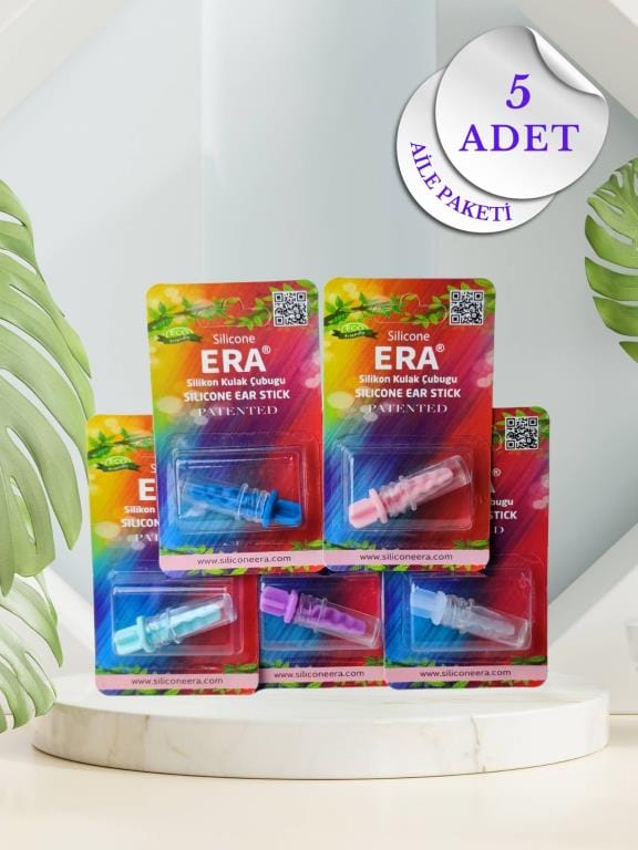 ERA STİCK SİLİKON KULAK TEMİZLEME ÇUBUĞU - SİLİCONE EAR STİCK AİLE PAKETİ (5 ADET)
