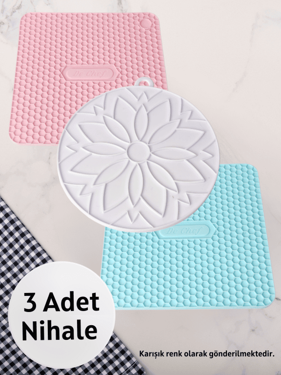 Silikon Nihale 3'lü Set (2 Kare+1 Yuvarlak)